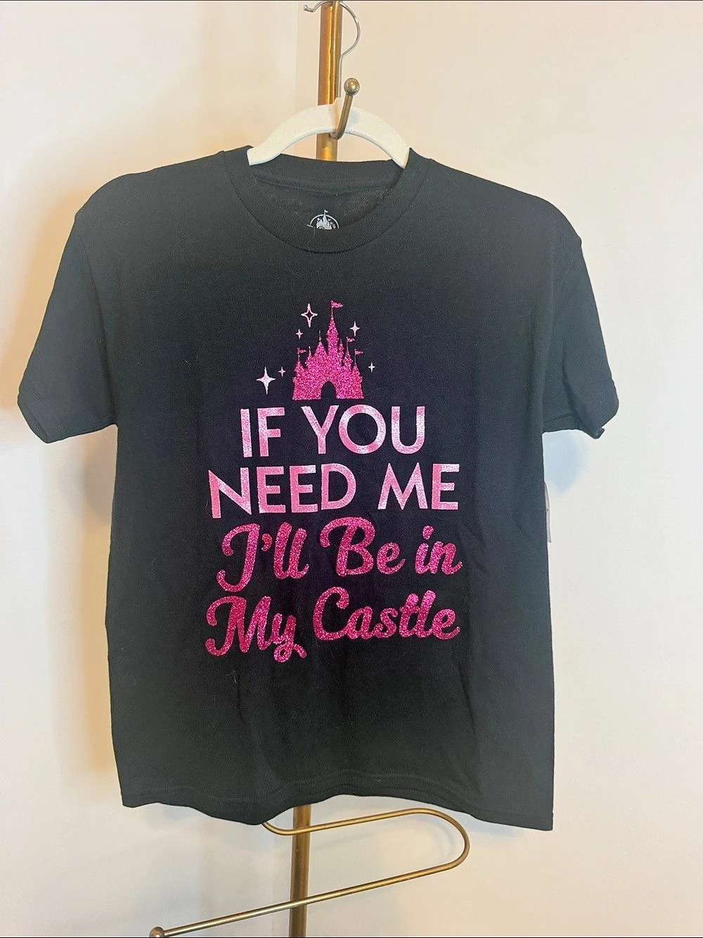 Disney Castle Graphic Tee in Black Size Large NWT